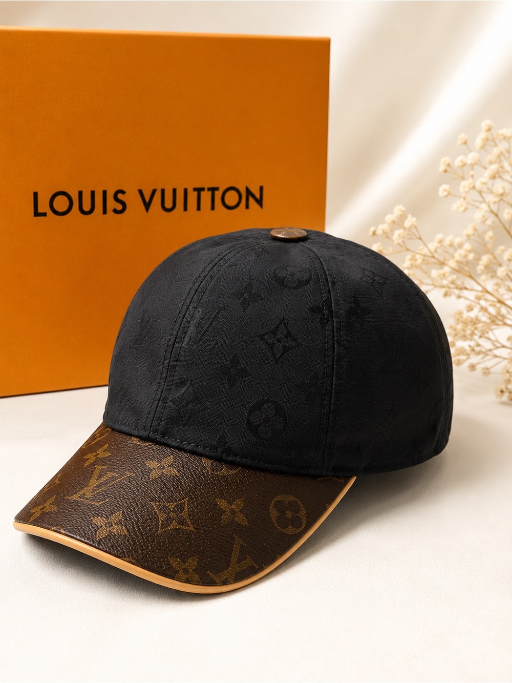 Authentic Louis Vuitton Cap Ou Pas Monogram Baseball Hat Black Brown Size L New